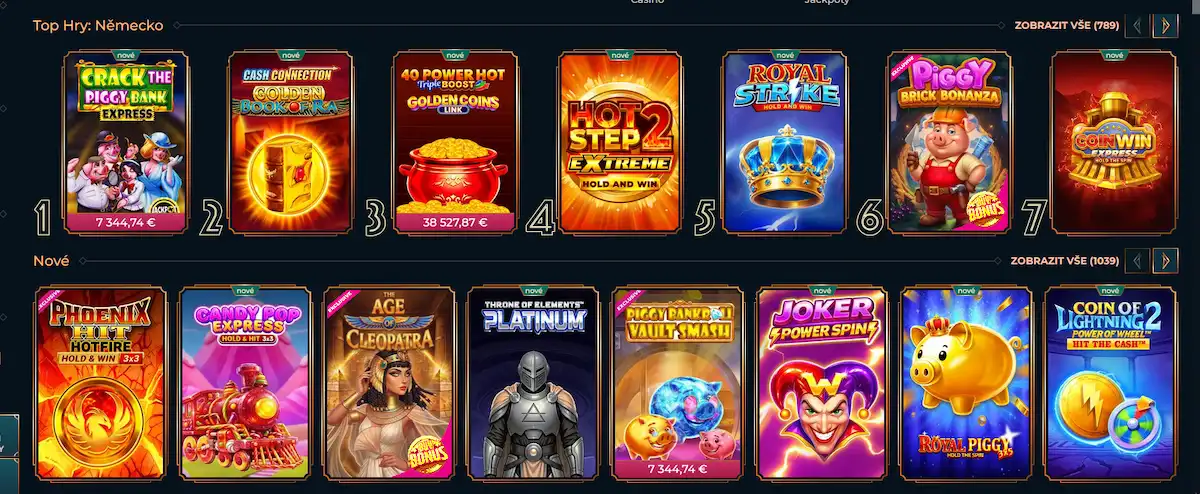 Nové a populární výherní automaty v katalogu Monsterwin Casino